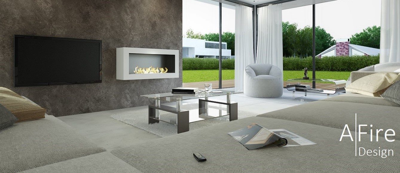 Smart Ethanol Fireplace With Remote Control Safety Detectors Afire