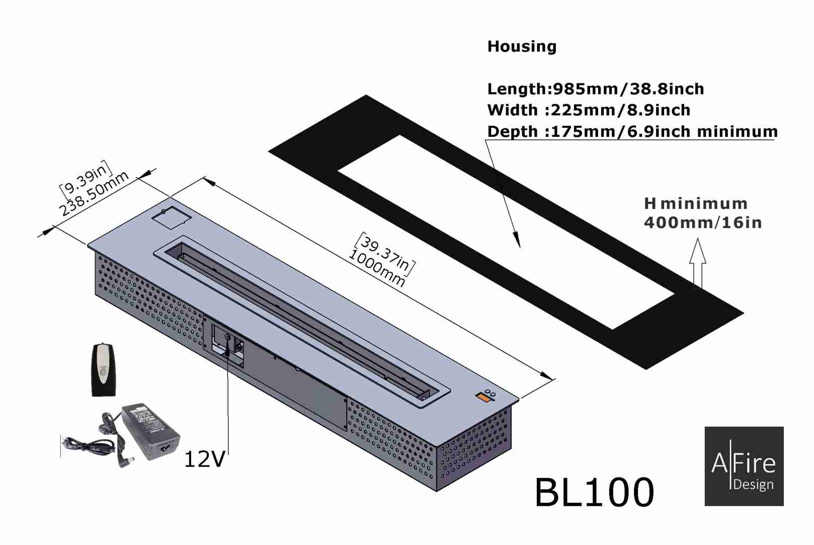 BL100 intelligenter Ethanol Brenner Einbau