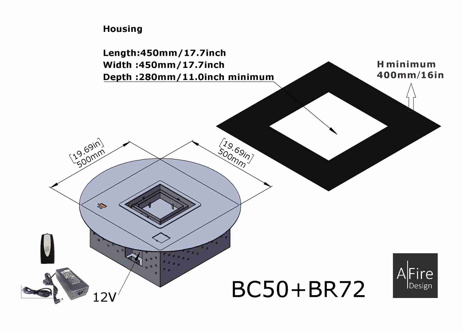 BR72 bruciatore bioetanolo rotondo incastro