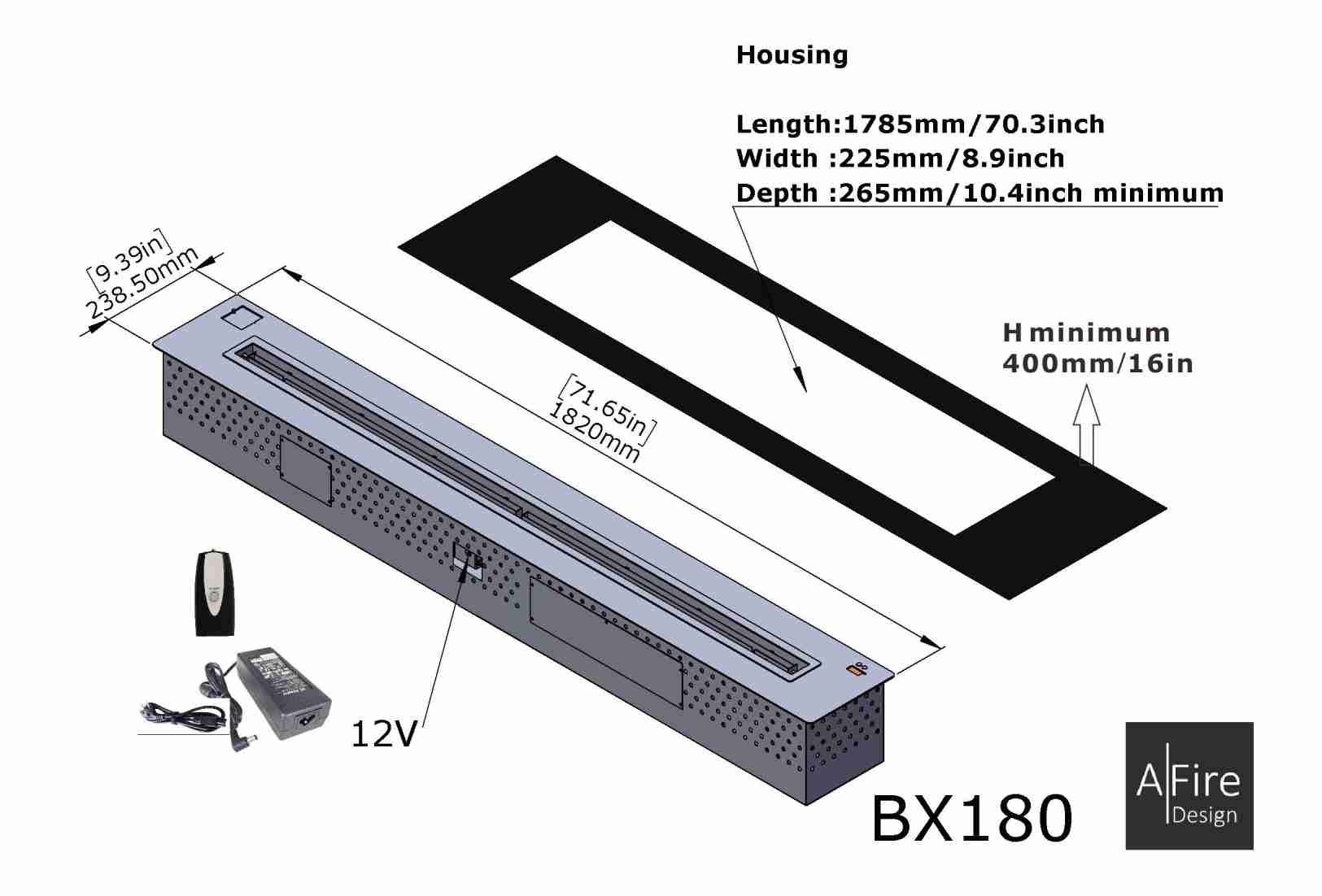 BX180 Bruciatore a bioetanolo intelligente incastro