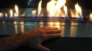 Secured ethanol burner insert for fireplace