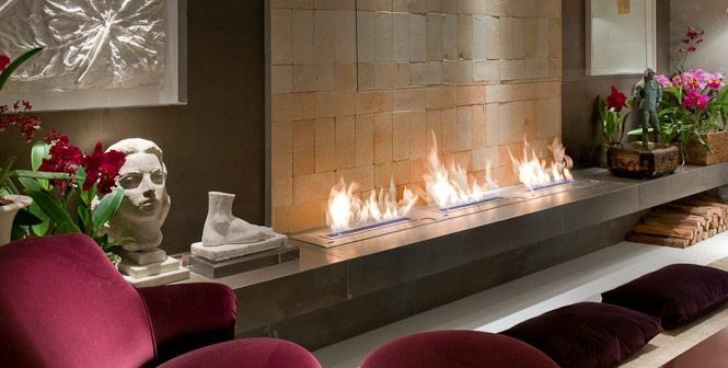 Stylish fireplace AFIRE