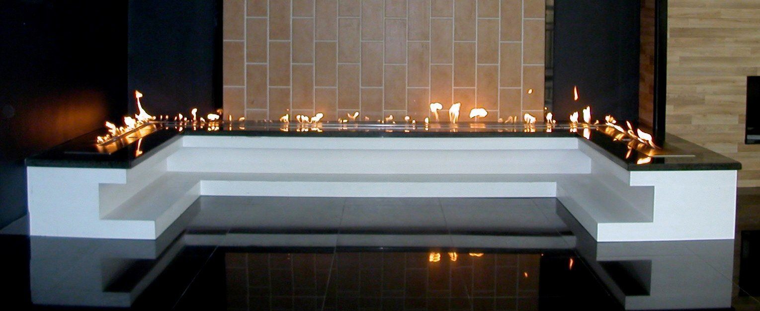 Linea de fuego con quemador bio etanol modular Modulo