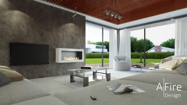 Automatic wall fireplace SASA with remote control AFIRE