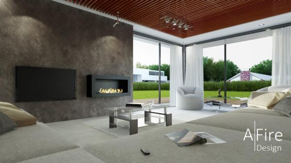 Intelligent wall fireplace SASA with remote control