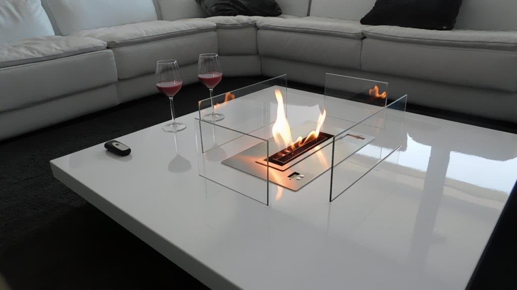 Table Cheminée Bio Ethanol Contemporaine LOU AFIRE - Cheminée Vapeur d'Eau