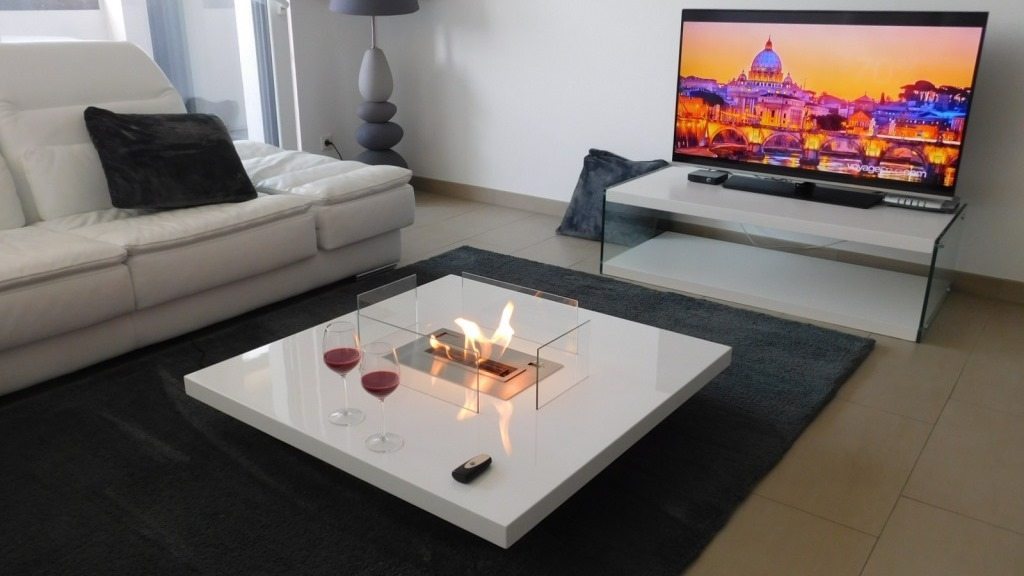 Coffee Table Fireplace With Remote, Indoor Coffee Table With Fireplace Built In