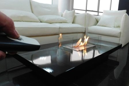 Tabletop fireplace with remote control LOU BLACK AFIRE
