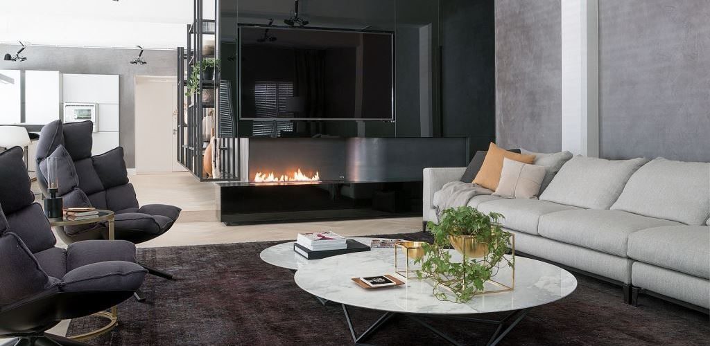 high-class-ethanol-burner-insert-and-TV High-class ethanol burner insert and TV