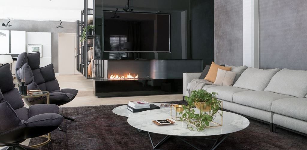 High-class ethanol burner insert and TV