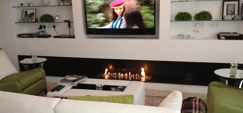 Television and fireplace idea