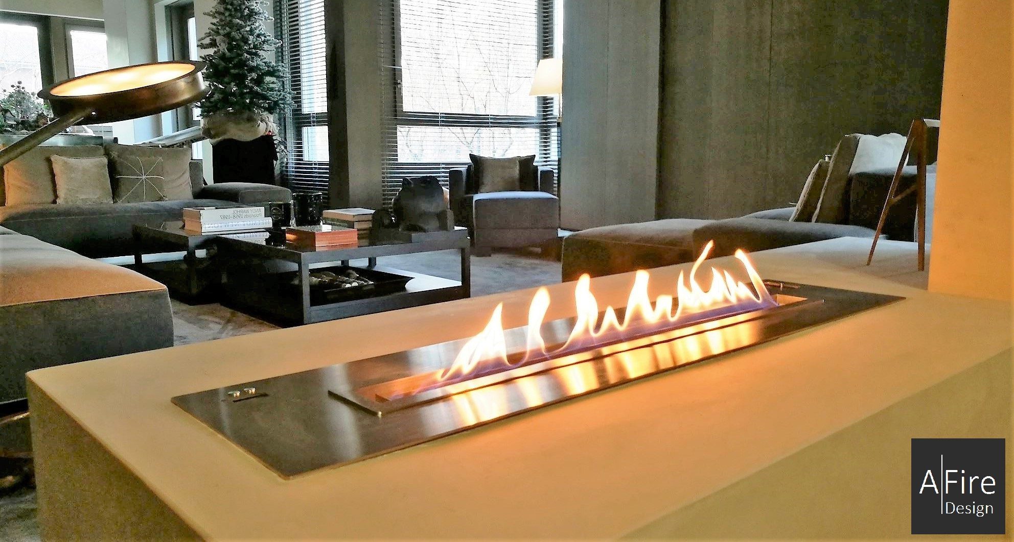 Table Cheminée Bio Ethanol Contemporaine LOU AFIRE - Cheminée Vapeur d'Eau