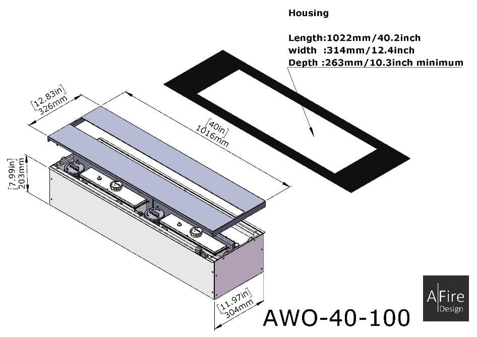 Cheminee electrique à vapeur d'eau encastrement AWO 40-100