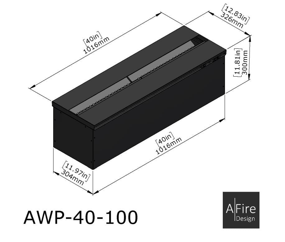 Water vapor fireplace insert dimensions AWP 40-100