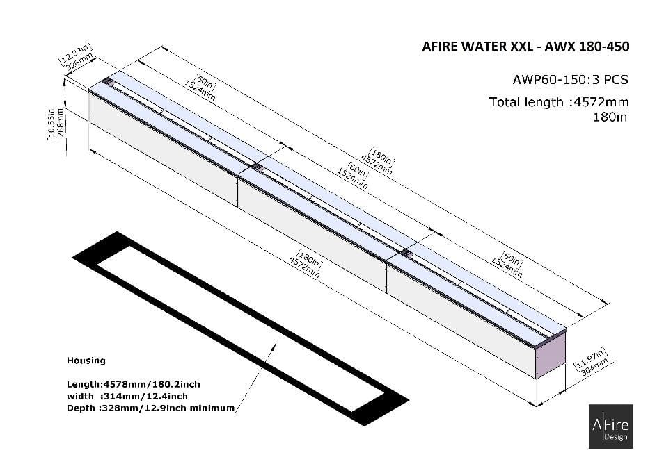 Cheminee electrique vapeur eau 3D AWX 180-450