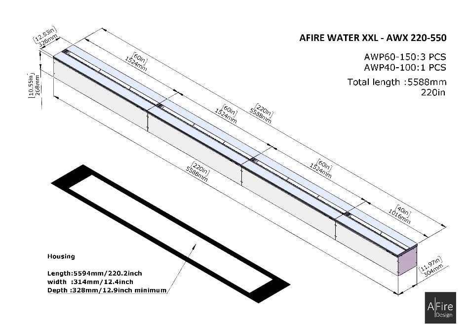Cheminee vapeur eau 3D AWX 220-550