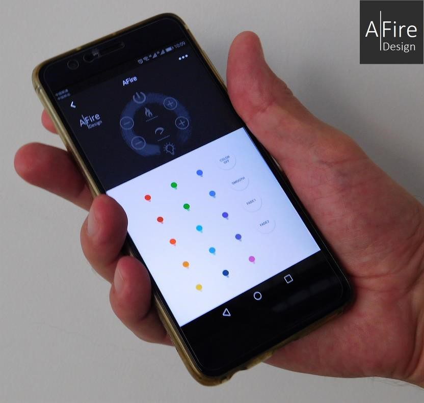 App Smartphone Wasserdampf Kamin 3D Elektrokamin Einsatz 