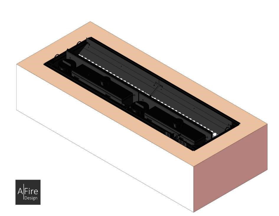 fireplace water vapor electric installation insert 3d install