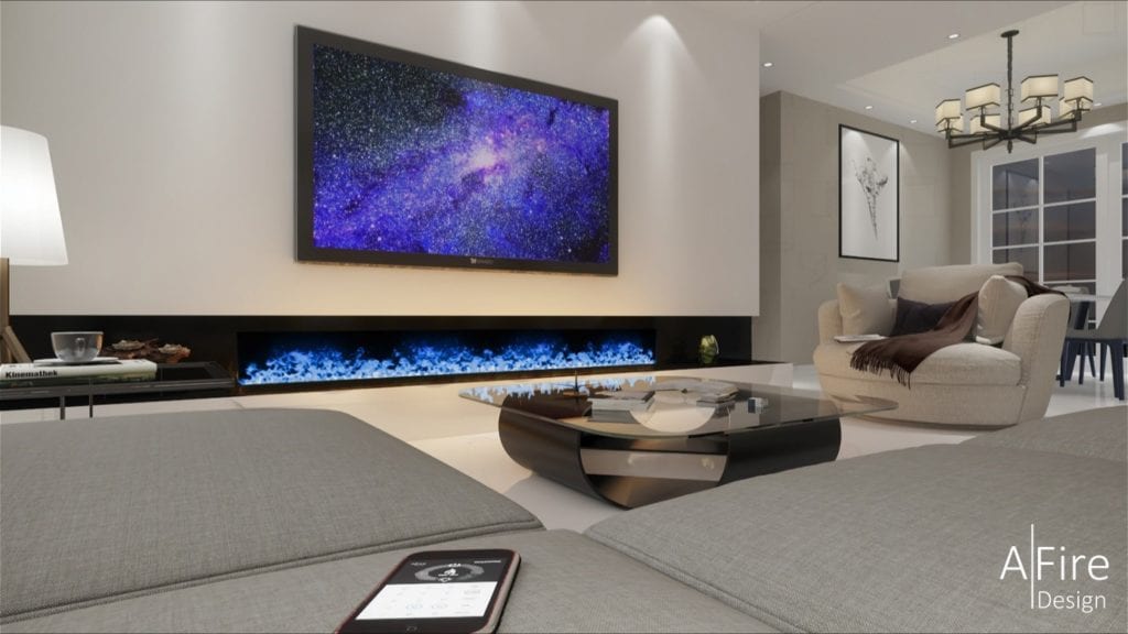 Wasserdampf Kamin | 3D Elektrokamin Einsatz mit Wasserdampf AFIRE™