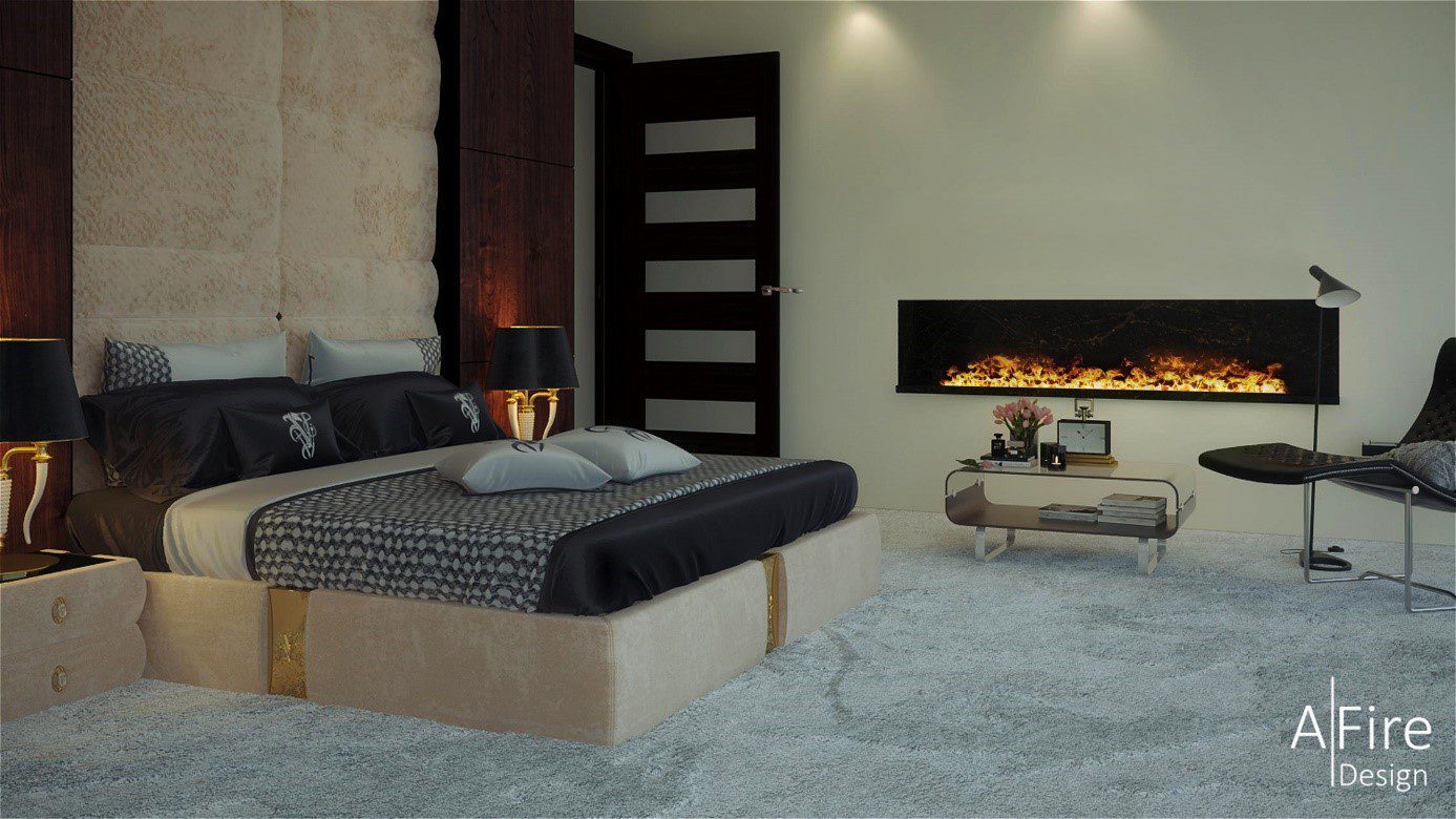 Water vapor fireplace for hotel