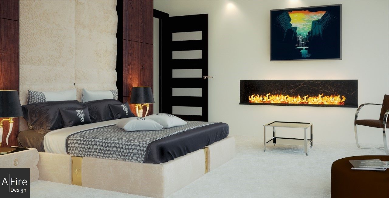 Modern water vapor fireplace for hotel