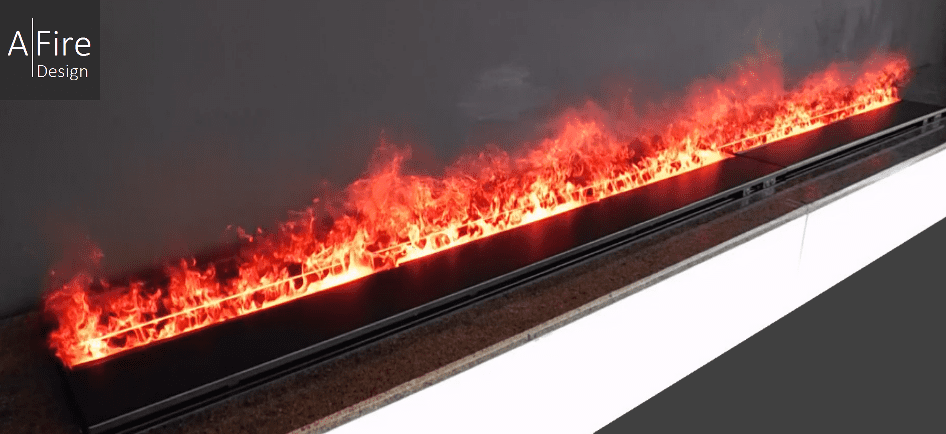 Chimenea de vapor de agua con llamas 3D | Seguridad chimenea 100 %