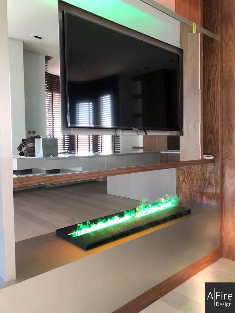 chimenea-electrica-vapor-agua-llamas-frias-verdes Chimenea eléctrica a vapor de agua llamas frías verdes