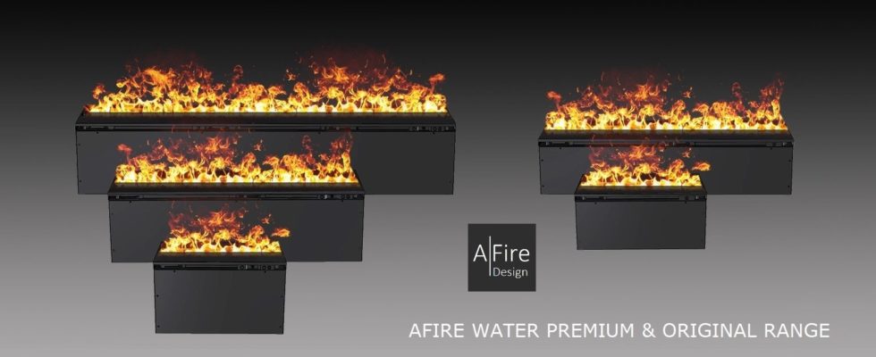 Built-in water vapor fireplace | High-end electric inserts AFIRE