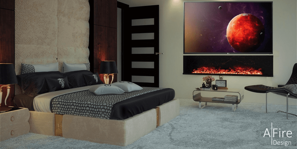 Built-in water vapor fireplace | High-end electric inserts