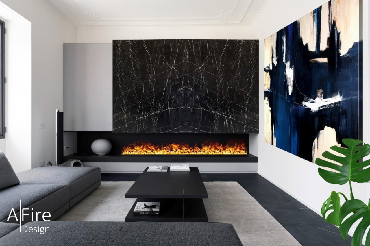 PRESTIGE water vapor fireplace inserts colorful cold flames AFIRE