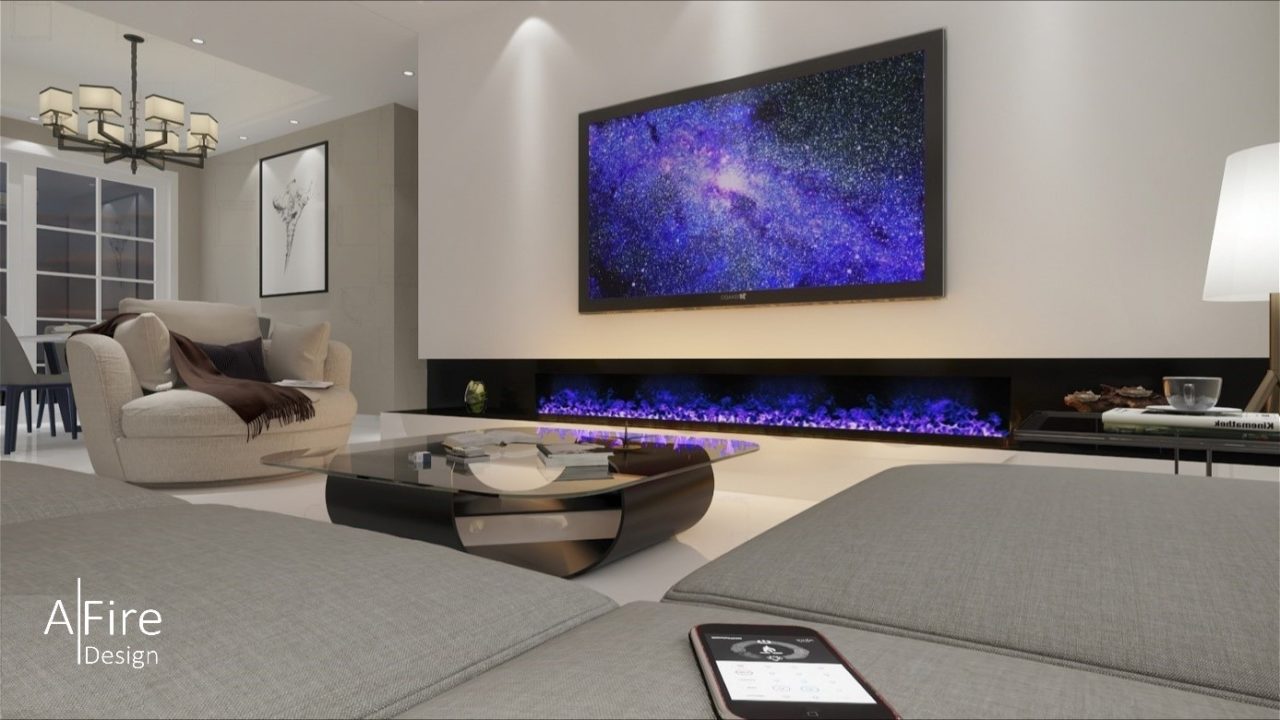 PRESTIGE water vapor fireplace inserts colorful cold flames AFIRE