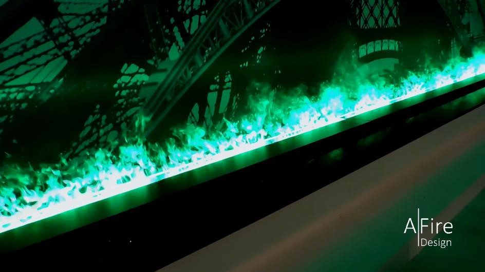 Water fireplace insert with green flames