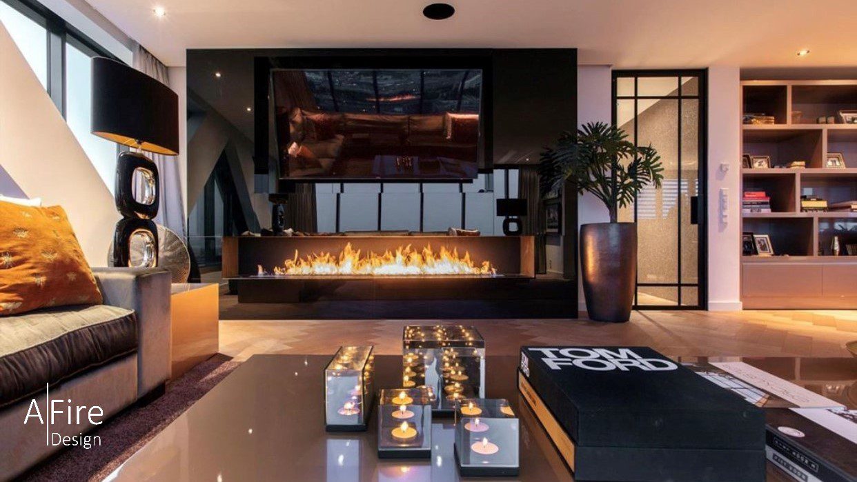 Design fireplace for apartment