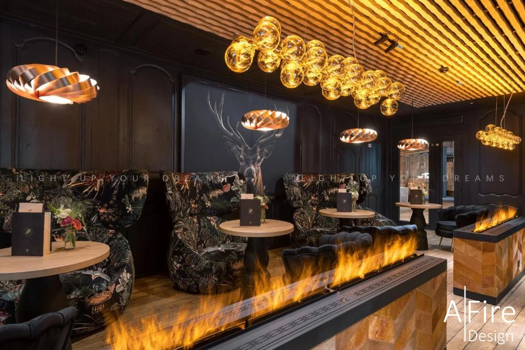 Camino elettrico ad acqua AFIRE in un lussuoso hotel-ristorante – ideale per il settore dell'ospitalità di alto livello