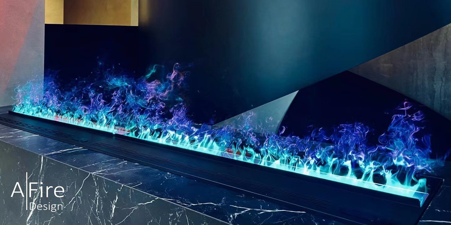 Non-polluting fireplace on water vapor