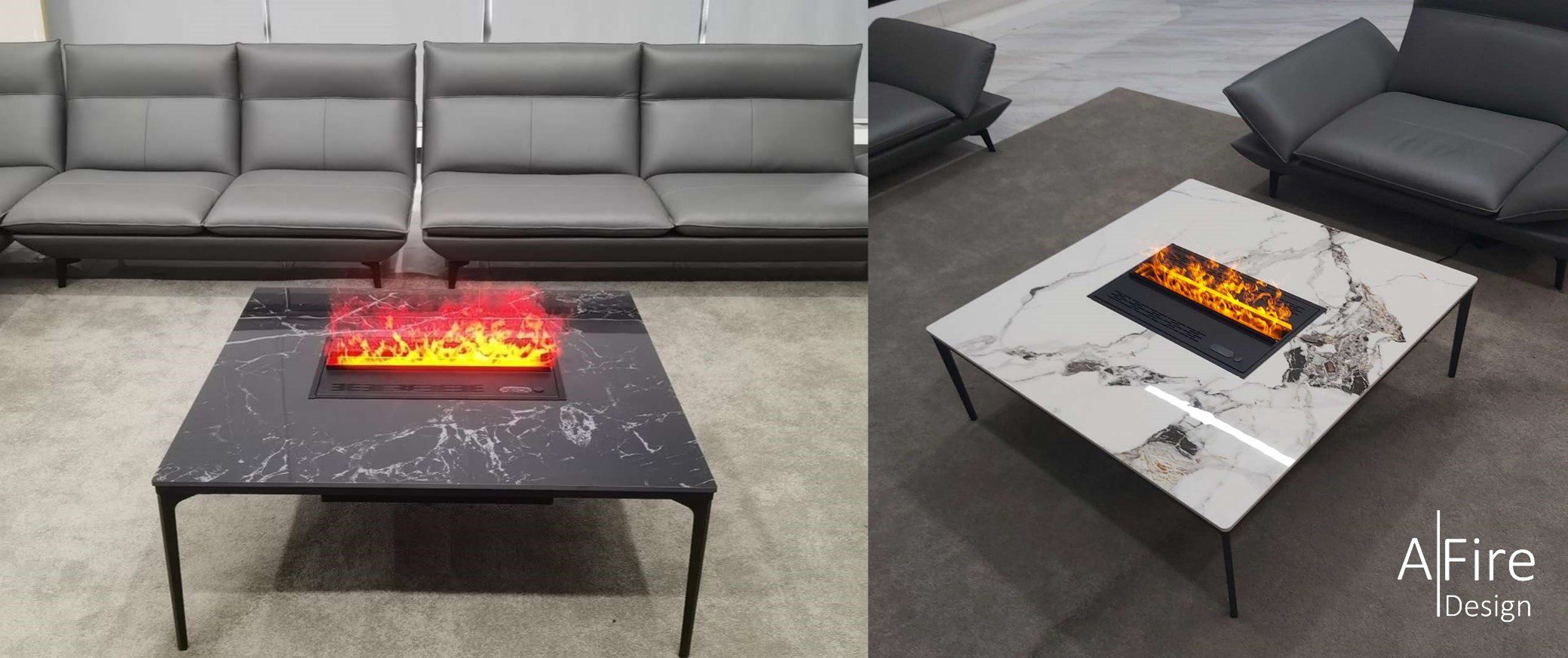 Fireplace table with water vapor insert LOU