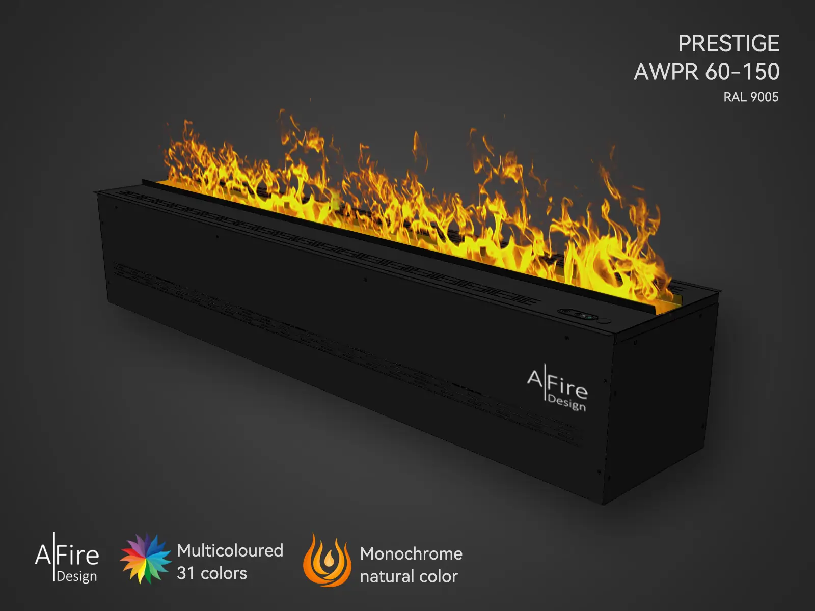 Chimenea eléctrica de vapor de agua PRESTIGE 150 cm llamas naturales