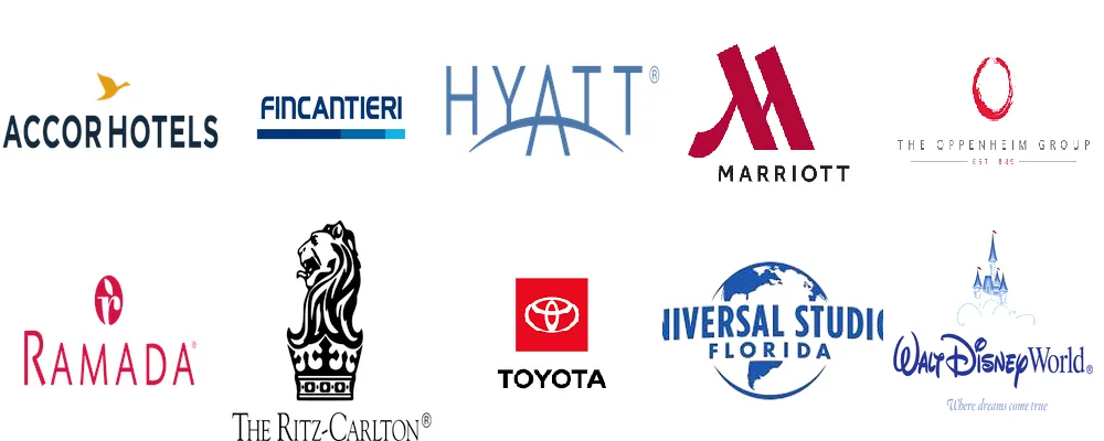 Internationale merken zoals Ritz-Carlton, Marriott, Hyatt, Disney en Toyota vertrouwen op de waterdamp haarden van AFIRE