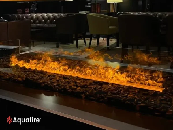 Water vapor fireplace installed in a hotel or restaurant – Aquafire by AFIRE