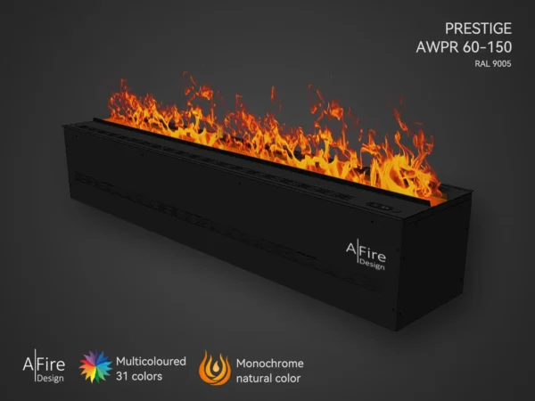 Water vapor fireplace insert Prestige 60 in 150 cm red flame