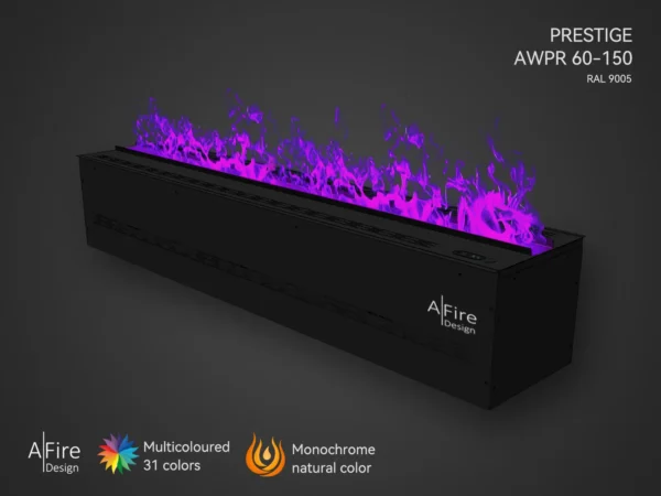 Water vapor fireplace insert Prestige 60 in 150 cm violet flame