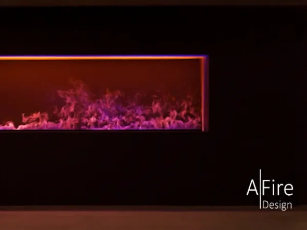 Camino elettrico ad acqua moderno con fiamme colorate – soluzione decorativa innovativa per interni di design