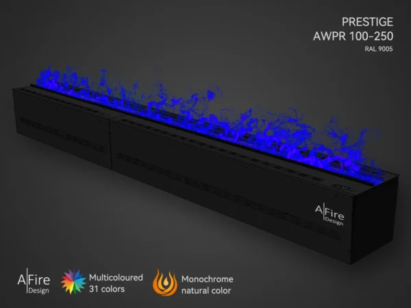 Camino a vapore PRESTIGE 250 cm con fiamme blu