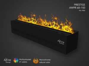 Cheminee a vapeur d'eau PRESTIGE 150 cm flammes naturelles