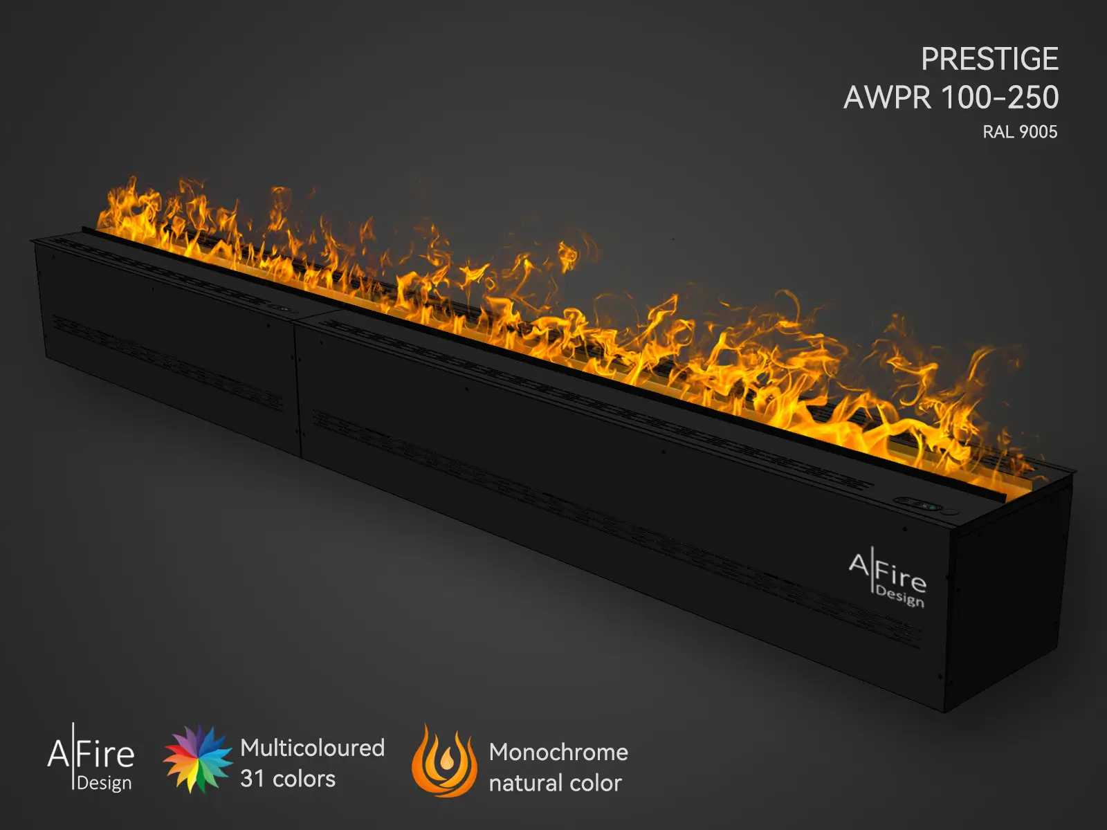 Damphaard PRESTIGE 250 cm natuurlijke vlammen