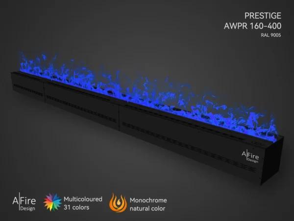 Foyer à vapeur d'eau PRESTIGE 400 cm flammes bleues