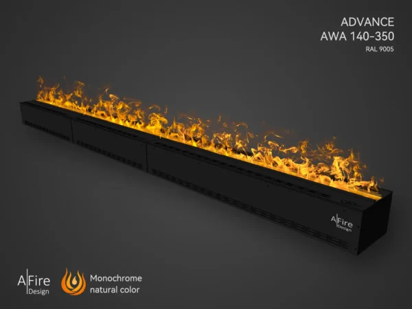 Camino elettrico ad acqua ADVANCE 350 cm fiamme naturali
