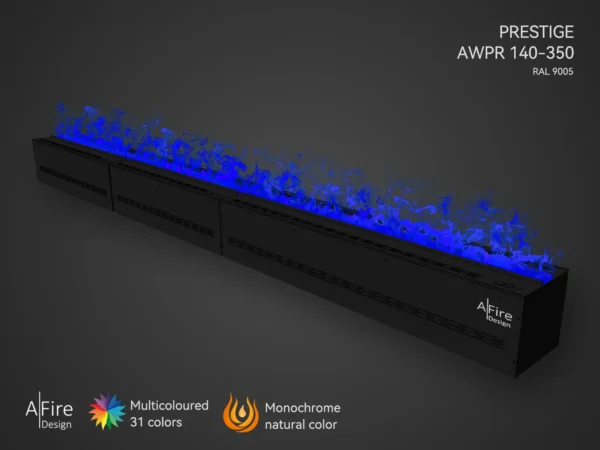 Inserto elettrico ad acqua PRESTIGE 350 cm con fiamme blu