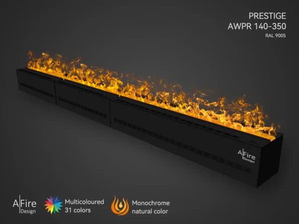 Inserto elettrico ad acqua PRESTIGE 350 cm con fiamme naturali