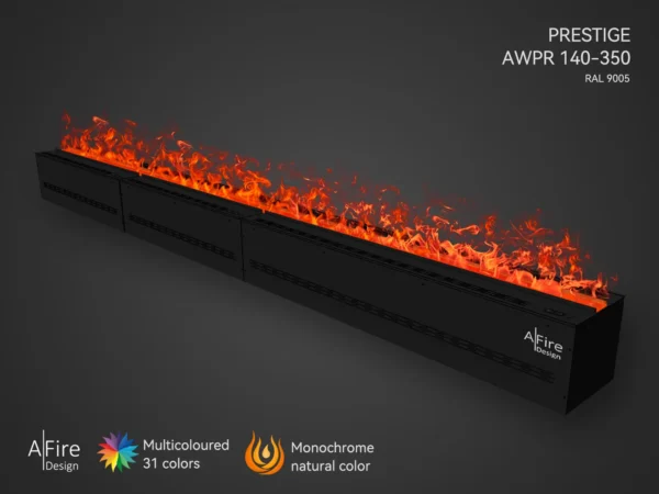 Inserto elettrico ad acqua PRESTIGE 350 cm con fiamme rosso